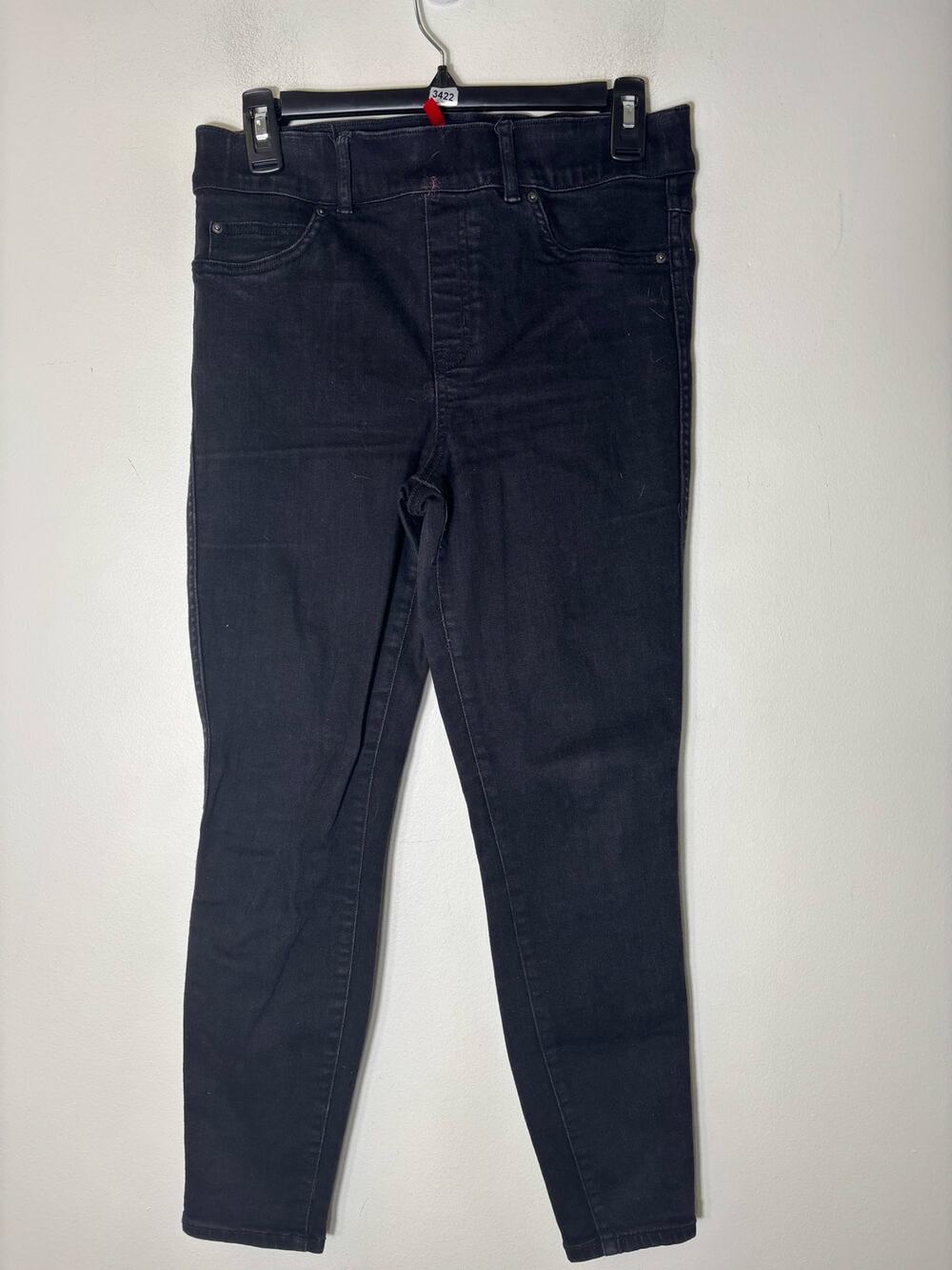 Spanx Black Denim Pull On Skinny Jeans Sz MP